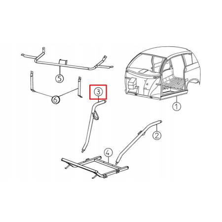Laga noga łącznik sanek aixam a721 a741 a751 crossline scouty prawa